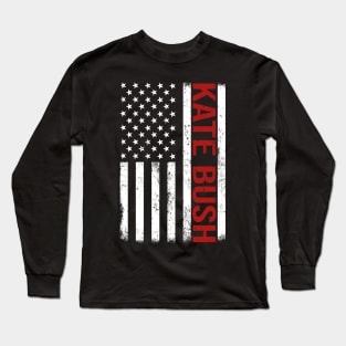 Graphic Kate Bush Proud Name US American Flag Birthday Gift Long Sleeve T-Shirt